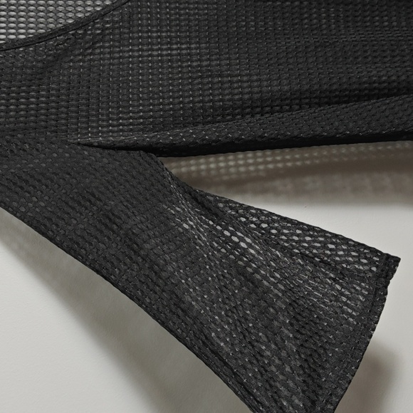 JORDAN TAYLOR Sheer Black Mesh Beach Cover Tunic Shirt Size Large - Picture 8 of 13